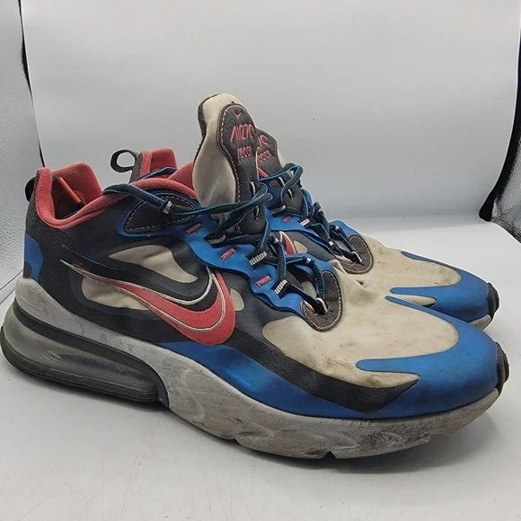 Nike Air Max 270 React Mens 10.5 White Blue Time Capsule Edition Shoes CT1616400 - Picture 1 of 13